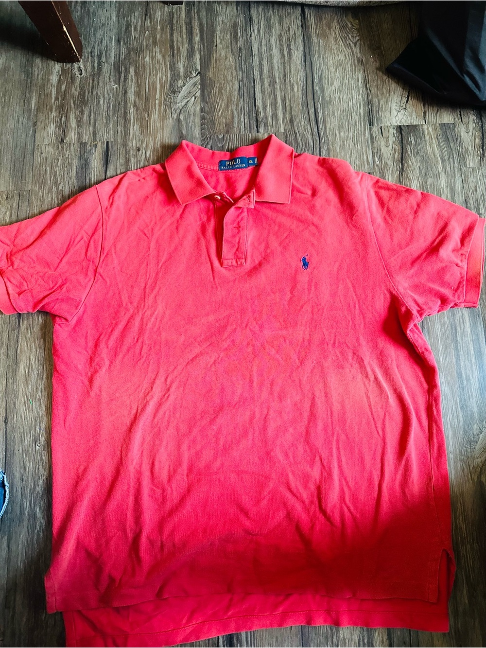 Ralph Lauren Men’s Bright Coral Polo Shirt with Navy Pony
